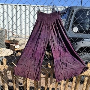 100% Rayon Brand New Wide Leg Hand Dyed Elastic Waist Palazzo Pants M - L